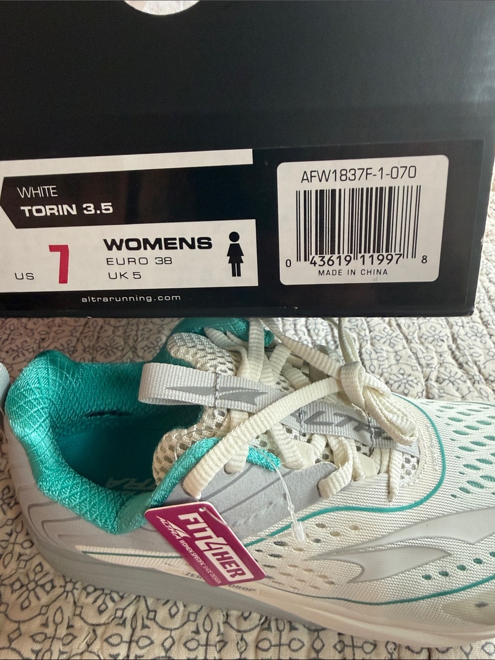 Altra Torin 3.5 Women's Gray and Teal Zero-Drop Running Shoes - Picture 4 of 4